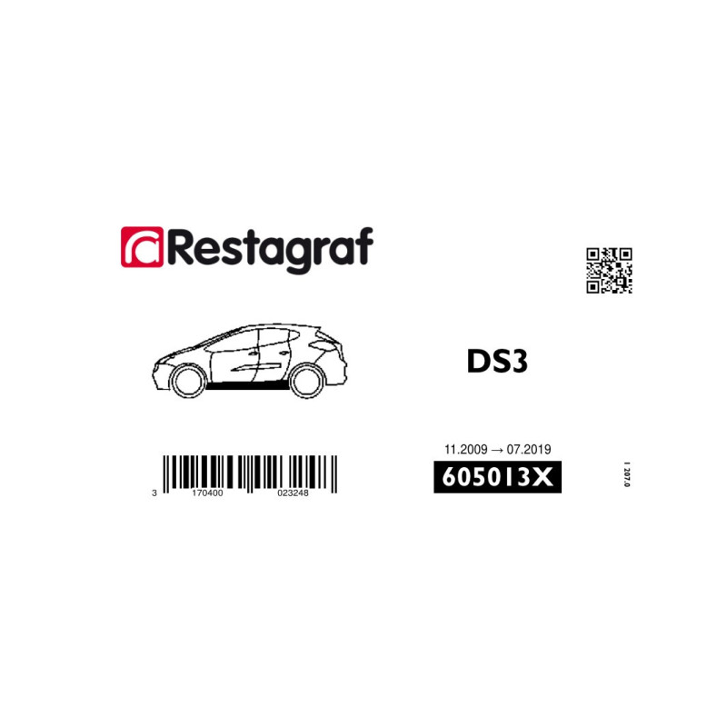 Fasteners kit for underbody mouldings DS3 11.2009 → 07.2019