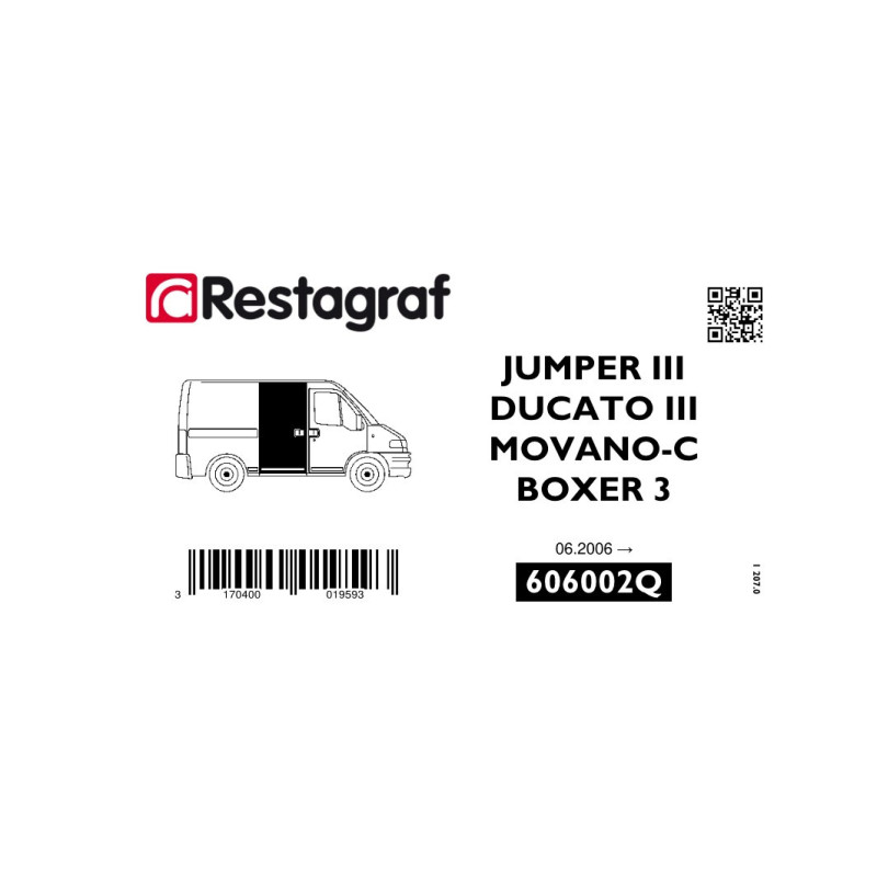 Fasteners kit for sliding side doors JUMPER III / DUCATO 3 / BOXER 3 /  06.2006→ / MOVANO C 10.2021 →