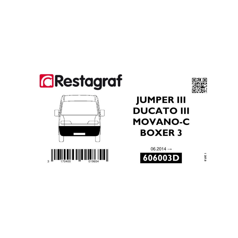 Befestigungssatz für die vordere stoßstange JUMPER III / DUCATO 3 / BOXER 3 (Phase 2) 06.2014 → / MOVANO C 10.2021 →