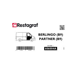 Fasteners kit for front doors BERLINGO / PARTNER (B9) Passenger / Van All versions 05.2008 → 04.2022