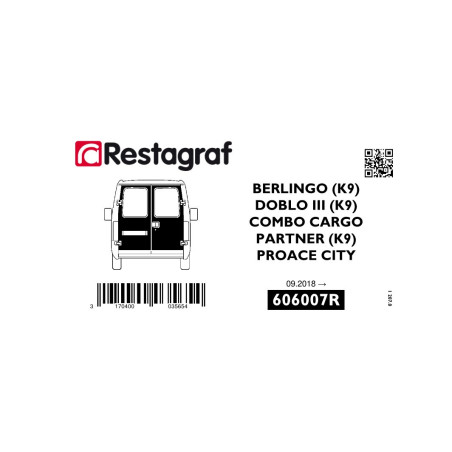 Befestigungssatz für hintertüren  BERLINGO / COMBO E / DOBLO III / PROACE CITY / RIFTER / PARTNER 09.2018 → (Alle versionen)