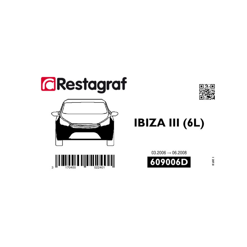 Fasteners kit for front bumper IBIZA (6L) (Phase 2) 03.2006 → 06.2008