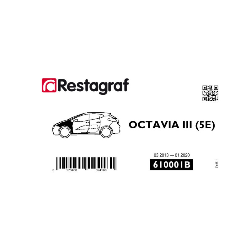Fasteners kit for front fender OCTAVIA III (5E) 03.2013 → 01.2020