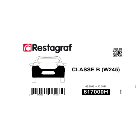 Fasteners kit for rear bumper B Class (W245)  03.2005 → 12.2011