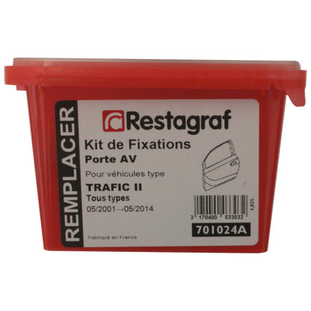 Fasteners Kit for Front door TRAFIC II  All models 05. 2001 →05.2014