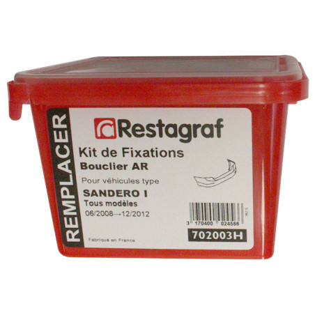 Fasteners Kit for Rear bumper SANDERO I All models 06.2008 → 12.2012