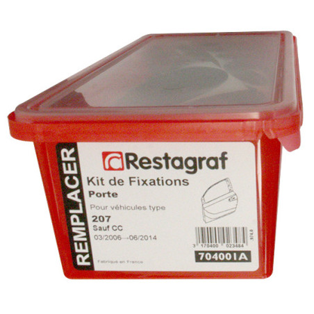 Kit de Fixations pour Porte 207 Tous modèles sauf CC 03.2006 → 12.2012 Kit de Fixations pour Porte 207 Tous modèles sauf CC 03.2006 → 12.2012