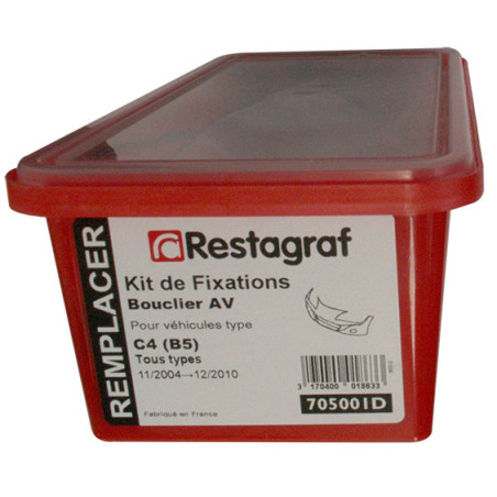 Kit met bevestigingsmateriaal voor Voorbumper C4 (B5) Alle modellen 11.2004 → 12.2010 Kit met bevestigingsmateriaal voor Voorbumper C4 (B5) Alle modellen 11.2004 → 12.2010