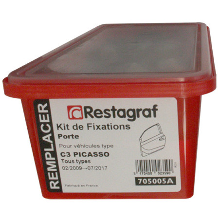 Fasteners Kit for Door C3 PICASSO All models 02.2009 → 07.2017 Fasteners Kit for Door C3 PICASSO All models 02.2009 → 07.2017