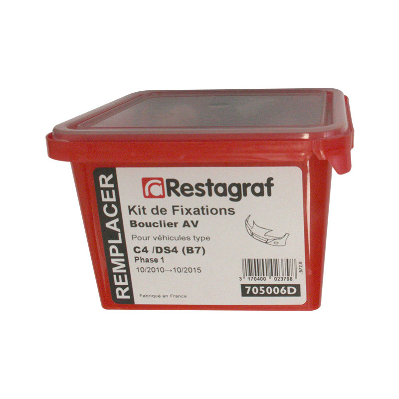 Kit de Fixations pour Bouclier AV C4 / DS4 (B7) Phase 1 10.2010 → 01.2015