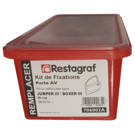 Kit met bevestigingsmateriaal voor Voorportier BOXER III / JUMPER III Mi-vie Alle modellen 06.2014 → Kit met bevestigingsmateriaal voor Voorportier BOXER III / JUMPER III Mi-vie Alle modellen 06.2014 →