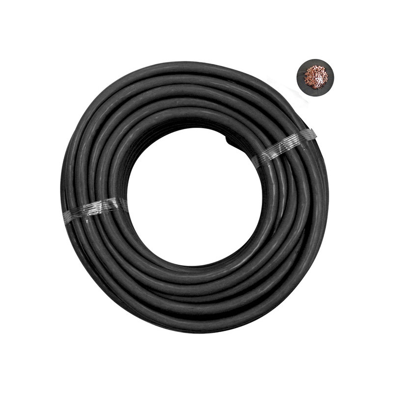 COURONNE DE 25 MÈTRES DE FIL ÉLECTRIQUE 25 mm² NOIR POUR BATTERIE