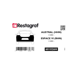 Befestigungssatz für die hintere stoßstange AUSTRAL 11.2022 → / ESPACE VI 11.2023→