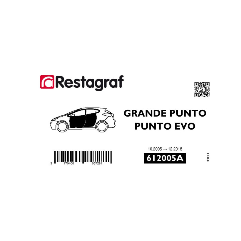 Kit de Fixations pour portes GRANDE PUNTO/PUNTO EVO 10.2005 → 12.2018