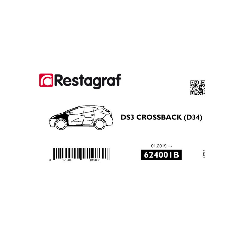 Fasteners kit for front fender DS3 CROSSBACK (D34) 01.2019 →