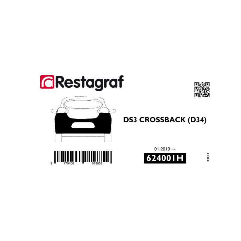 Fasteners kit for rear bumper DS3 CROSSBACK (D34) 01.2019 →