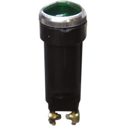 GROEN INDICATIELAMPJE  Ø 18 mm 12V - 2 W  (MET LAMP)