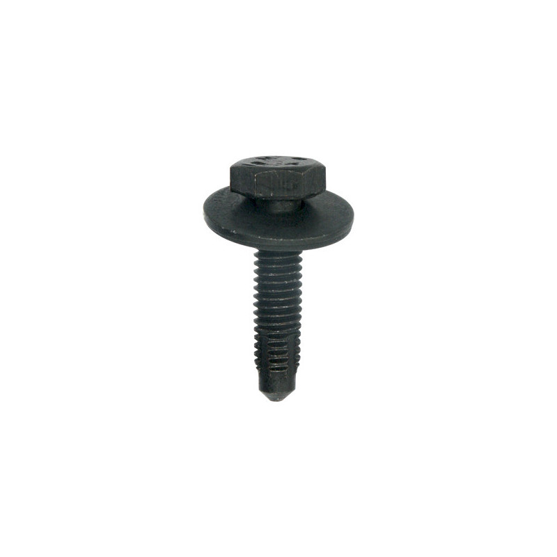 SCHROEF MET ZESKANTKOP EN SLUITRING ZWART ZINK  M6-1.00 X 25 mm CARROSSERIE