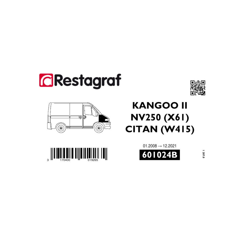 Kit de Fixations pour aile AV KANGOO II Toutes versions 01.2008 → 03.2022