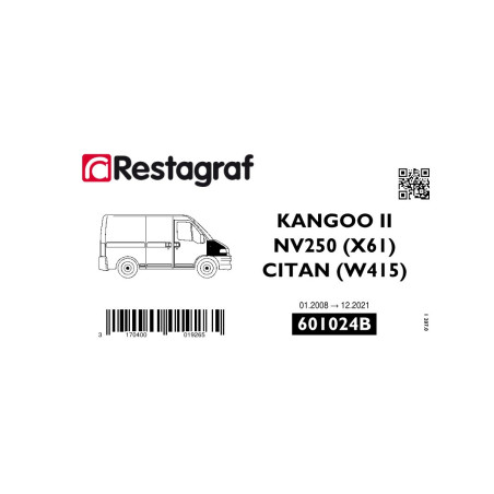 Kit de Fixations pour aile AV KANGOO II Toutes versions 01.2008 → 03.2022
