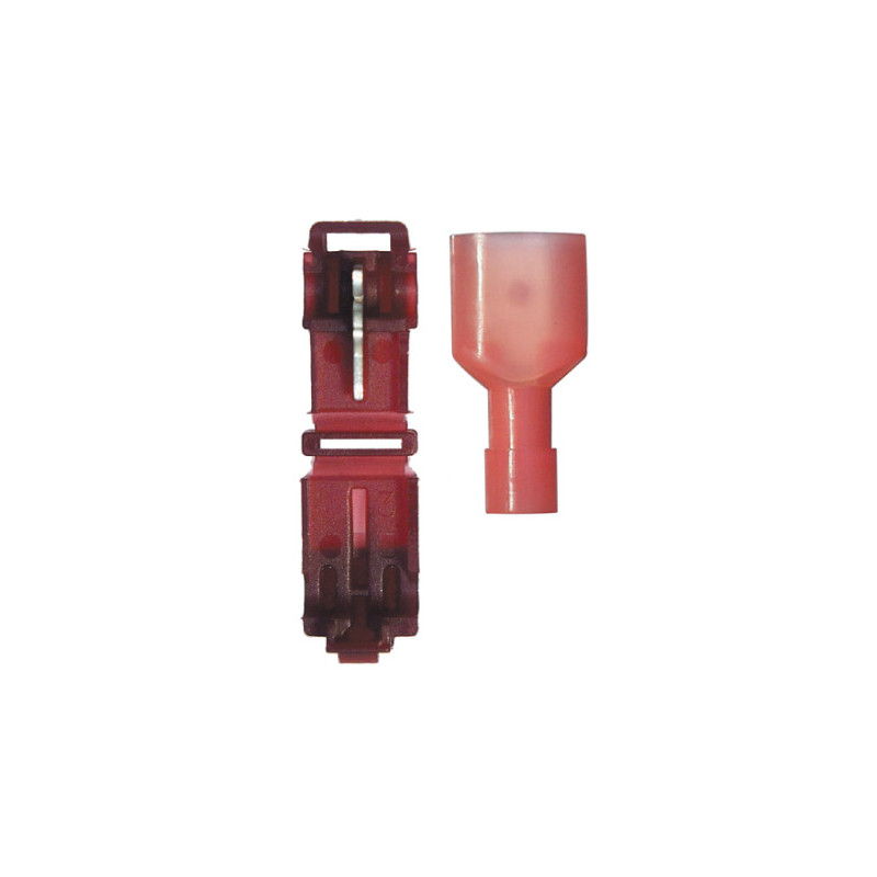 SCHNEIDKLEMMVERBINDER 6,35 X 0,8 mm (0,3 → 1,5 MM²)  MIT FLACHSTECKER ISOLIERT