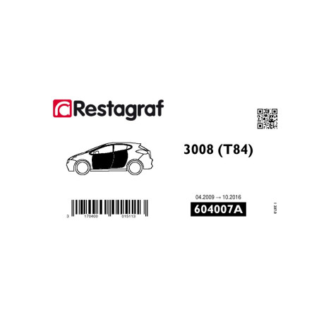 Kit de Fixations pour portes 3008 Toutes versions 04.2009 → 10.2016
