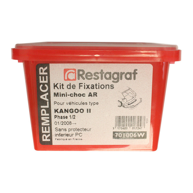 Kit met bevestigingsmateriaal voor Minischokdemper achter KANGOO II Fase 1-2 Zonder lage bescherming 01.2008 →