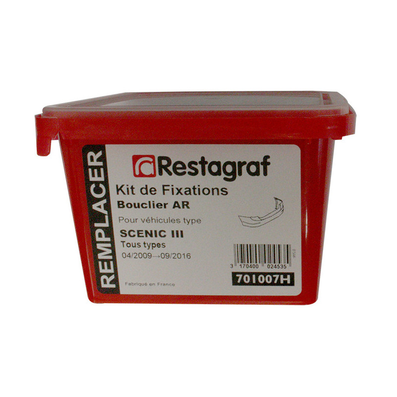 Kit met bevestigingsmateriaal voor Achterbumper SCENIC III Alle modellen 06.2009 → 09.2016