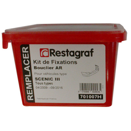 Kit met bevestigingsmateriaal voor Achterbumper SCENIC III Alle modellen 06.2009 → 09.2016
