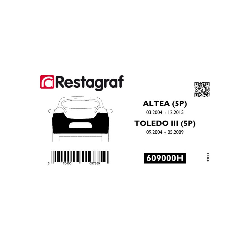 Bevestigingsset voor achterbumper ALTEA (5P) 03.2004 → 12.2015 / TOLEDO III (5P) 09.2004 → 05.2009