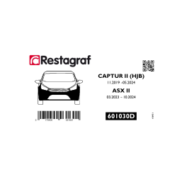 Fasteners kit for front bumper CAPTUR II (Phase1) 11.2019 → / ASX II 03.2023 → 10.2024 05.2024