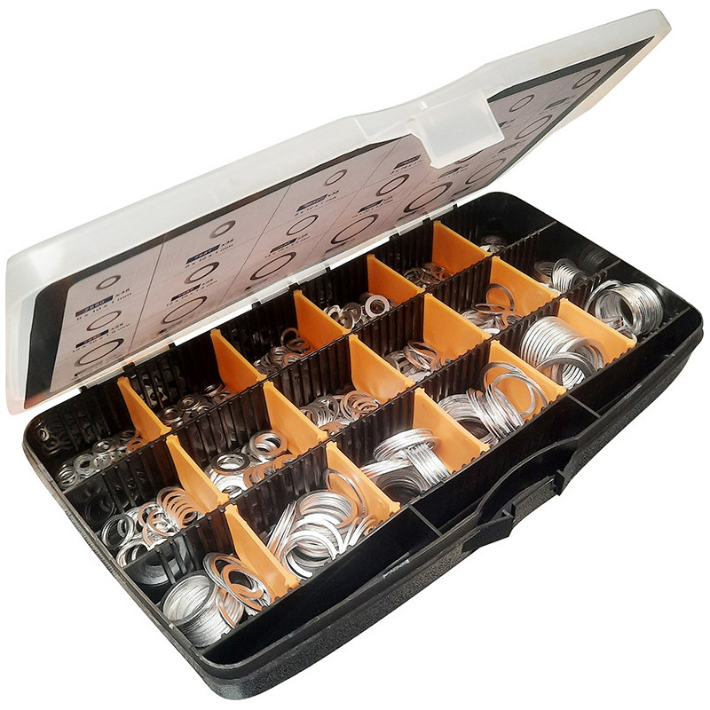 ASSORTMENT BOX OF FLAT ALUMINUM GASKETS