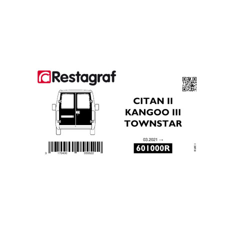 Fasteners kit for back doors KANGOO III VAN 03.2021 → / TOWNSTAR  01.2022 → / CITAN II 10.2021 →