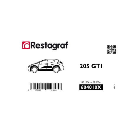 Kit de Fixations pour moulures latérales 205 GTI Toutes versions 03.1984 → 01.1994 Kit de Fixations pour moulures latérales 205 GTI Toutes versions 03.1984 → 01.1994