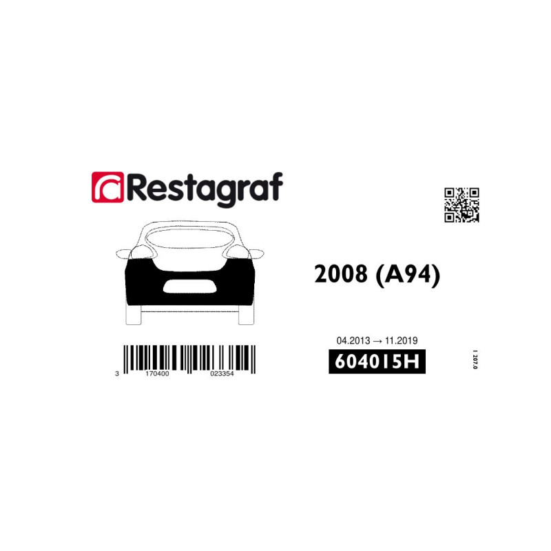 Fasteners kit for rear bumper 2008 (A94) 04.2013 → 11.2019 Fasteners kit for rear bumper 2008 (A94) 04.2013 → 11.2019