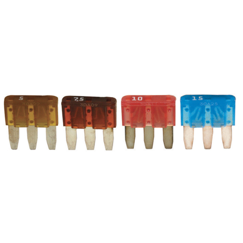 ASSORTMENT OF BLADE FUSES MICRO III 32V 5A → 15A ASSORTMENT OF BLADE FUSES MICRO III 32V 5A → 15A