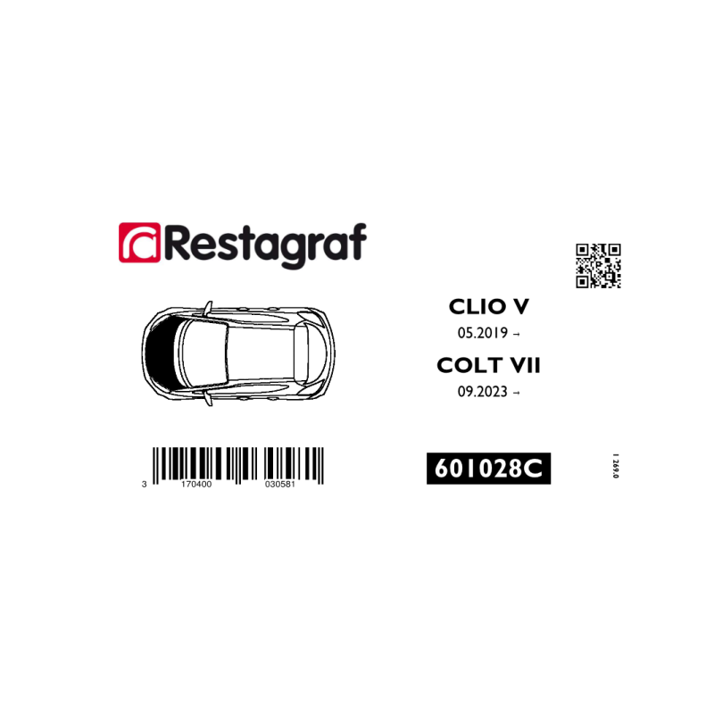 Bevestigingsset voor motorkap CLIO V Alle versies 05.2019 →/ COLT VII 09.2023 →