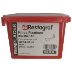 Kit met bevestigingsmateriaal voor Achterbumper MEGANE III Estate Fase 1-2-3 07.2009 → 05.2016