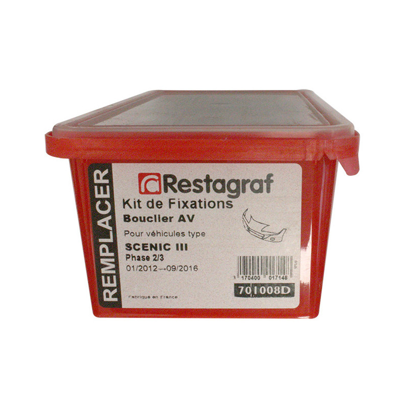 Kit met bevestigingsmateriaal voor Voorbumper SCENIC III Fase 2-3 01.2012 → 09.2016 Kit met bevestigingsmateriaal voor Voorbumper SCENIC III Fase 2-3 01.2012 → 09.2016