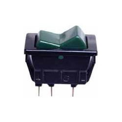 WIPSCHAKELAAR  18,3 X 36,3 mm 12V - 12A (3 PENNEN MET GROENE DIODE)