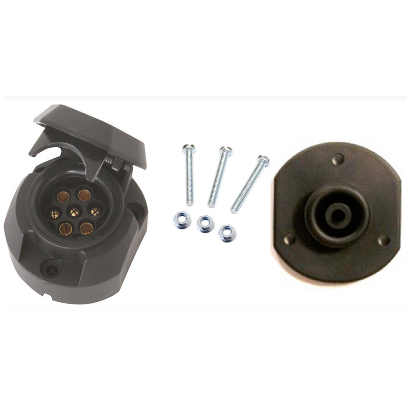 PRISE PLASTIQUE FEMELLE 7 BROCHES ISO 1724 POUR ATTELAGE