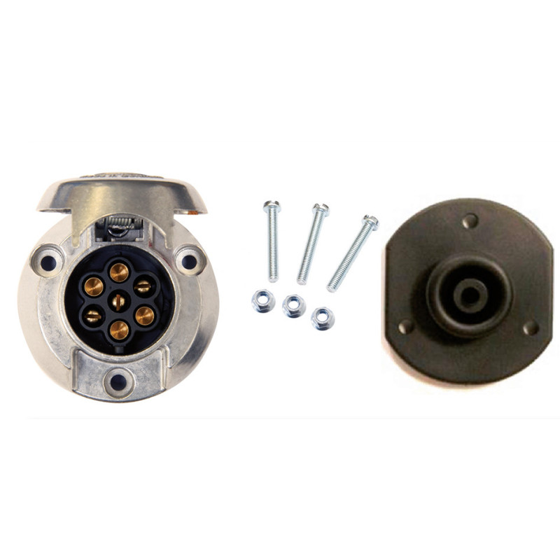 ALUMINUM FEMALE 7 PIN CONNECTOR ISO 1724 FOR TOWBAR