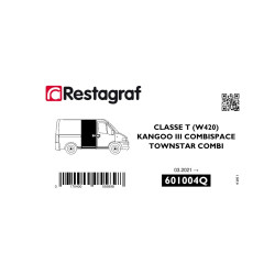 Bevestigingsset voor schuifdeuren KANGOO III COMBISPACE 03.2021 → /TOWNSTAR COMBI  01.2022 → /CLASSE T (W420) 03.2022 →