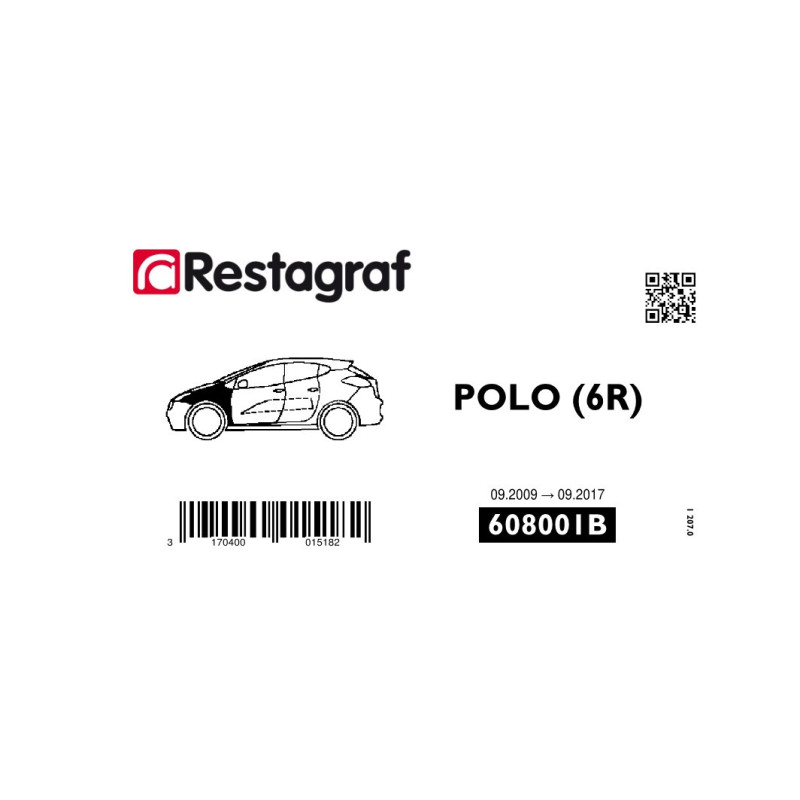 Fasteners kit for front fender POLO (6R) All versions 09.2009 → 09.2017