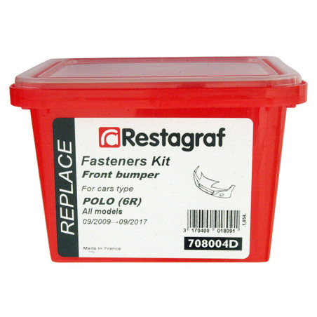 Kit met bevestigingsmateriaal voor Voorbumper POLO (6R) Alle modellen 09.2009 → 09.2017