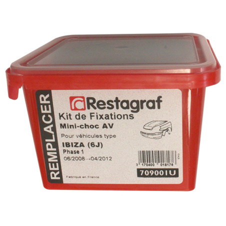 Kit met bevestigingsmateriaal voor Voorbumper IBIZA (6J) Fase 1 06.2008 → 04.2012 Kit met bevestigingsmateriaal voor Voorbumper IBIZA (6J) Fase 1 06.2008 → 04.2012