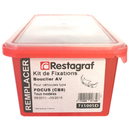 Kit met bevestigingsmateriaal voor Voorbumper FOCUS (CB8) Alle modellen 03.2011 → 03.2015 Kit met bevestigingsmateriaal voor Voorbumper FOCUS (CB8) Alle modellen 03.2011 → 03.2015