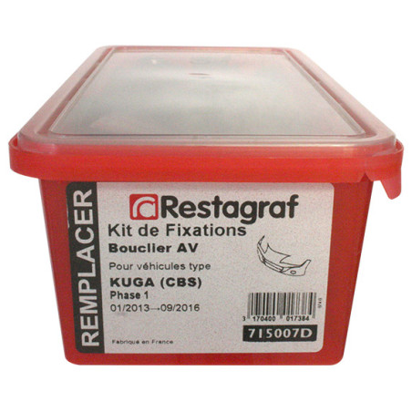 Kit met bevestigingsmateriaal voor Voorbumper KUGA (CBS) Fase 1 01.2013 → 09.2016 Kit met bevestigingsmateriaal voor Voorbumper KUGA (CBS) Fase 1 01.2013 → 09.2016