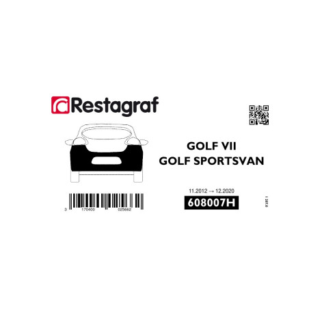 Fasteners kit for rear bumper GOLF VII 11.2012 → 06.2020 / SPORTSVAN 03.2014 → 12.2020