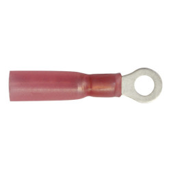 HEAT-SHRINKABLE RED PRE-INSULATED ROUND TERMINAL Ø 4 mm (0,3 → 1,5 mm²)